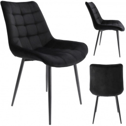 Čalouněná velurová židle MISTY černá