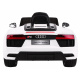 Audi R8 Spyder Baterie Bílá + Dálkové ovládání + EVA + Pomalý start + Rádio MP3 + LED dioda