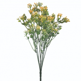 Umělá rostlina Větev květin 35 cm výška zelená žlutá JAKO ŽIVÁ