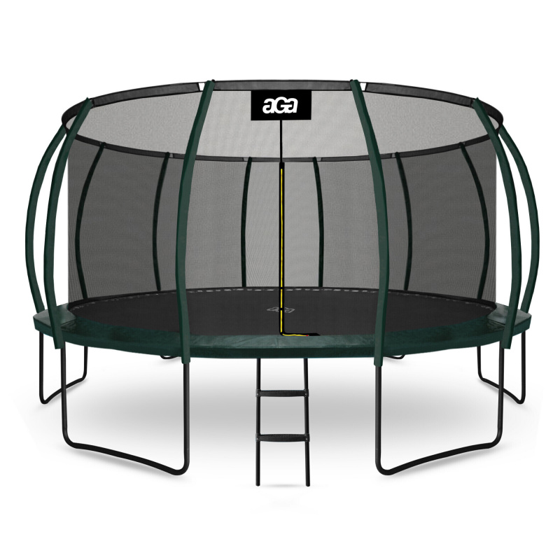 Aga SPORT EXCLUSIVE Trampolína 500 cm Tmavě zelená + ochranná síť + žebřík