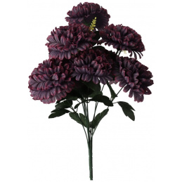 Kytice umělých květin fialové Chryzantémy - 58 cm