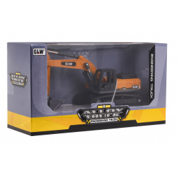 GLW bagr pro děti 3+ Kovová pohyblivá lžíce + otočná kabina + pohyblivé rameno + pohyblivé pásy