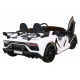 Lamborghini SVJ DRIFT pro 2 děti Bílá + funkce Drift + dálkové ovládání + MP3 LED + pomalý start
