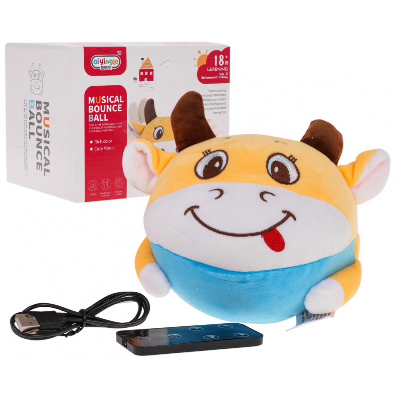 Veselá skákající kráva s funkcí světel a zvuku