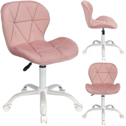 Otočná židle ENDO z veluru - růžová