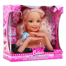 Blonďatá kadeřnická panenka pro děti 3+ Sada na česání + ozdoby a doplňky