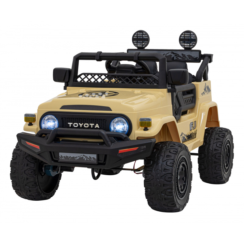 Toyota FJ Cruiser pro děti béžová + dálkové ovládání + pohon 4x4 + LED audio + EVA + pomalý start