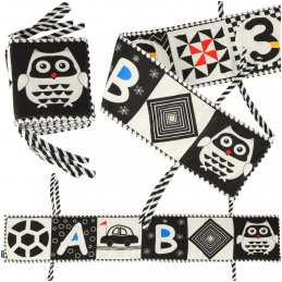 Aga Vzdělávací kontrastní senzorická knížka SOVA Černobílá