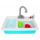 Dřez na mytí nádobí pro děti 3+ Vodovodní kohoutek + Sušička + Nádobí Příbory