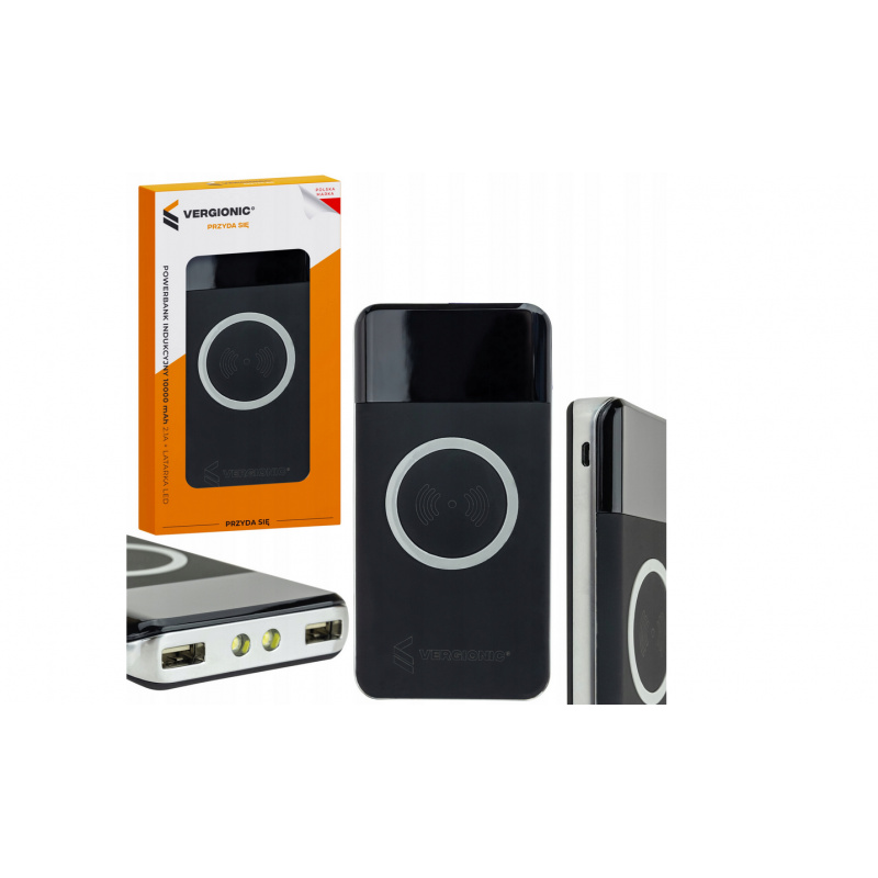 Powerbanka 10000mAh 2.1A s LED svítilnou - vstupy - USB + Micro