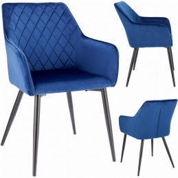 Židle APIS modrá čalouněná sametem