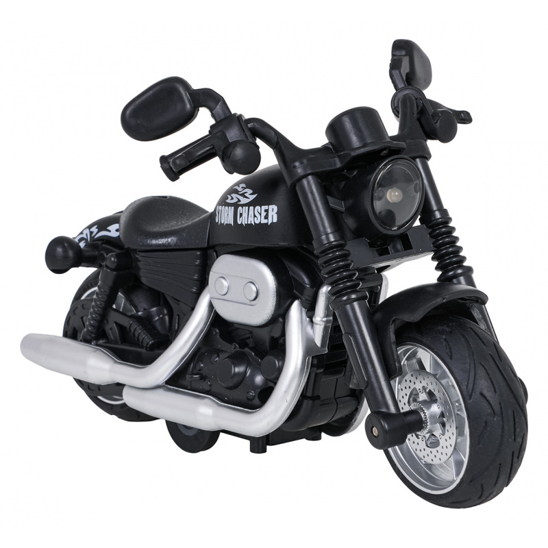 Kovová Motorka Černá s Funkcí Světel a Zvuku