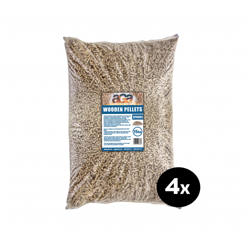 Aga 4x Dřevěné pelety Smrk 15 kg