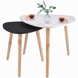 Sada konferenčních stolků černý a bílý