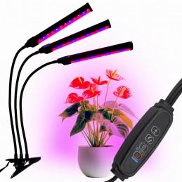 LED lampa pro růst rostlin 72 diod TIMER 25 W bez síťového adaptéru