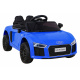 Audi R8 baterie pro děti Modrá + Dálkové ovládání + EVA + Pomalý start + MP3 LED