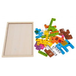 Dřevěná Sada Puzzle Zvířata