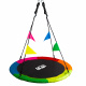 Aga Závěsný houpací kruh 120 cm Šestibarevný s vlajkami