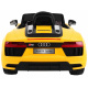 Audi R8 Spyder battery pack Yellow + Dálkové ovládání + EVA + Pomalý start + Rádio MP3 + LED dioda