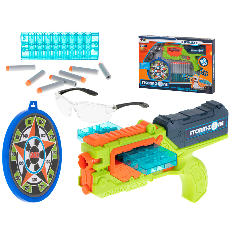 Aga Pistole s ochrannými brýlemi + 18 nábojů