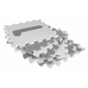 Bílo-šedá podložka s 9 puzzle pro děti 10m+ Odnímatelná čísla písmena + EVA pěna + Ag+ antibakteriální povlak