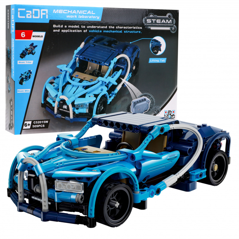 Technické podložky CaDA 509 el. Sada 6 kaskadérských vozidel + Pull-back drive