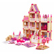 Dřevěné stavebnice pro děti 3+ Růžová MEGA sada 268 el. Zámek pro princezny