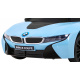BMW I8 Lift Battery Car Blue + dálkové ovládání + pomalý start + 3bodové pásy + MP3 USB + LED dioda