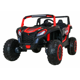 ATV Závodní bugina pro 2 děti Červená + pohon 4x4 + dálkové ovládání + pomalý start + MP3 LED
