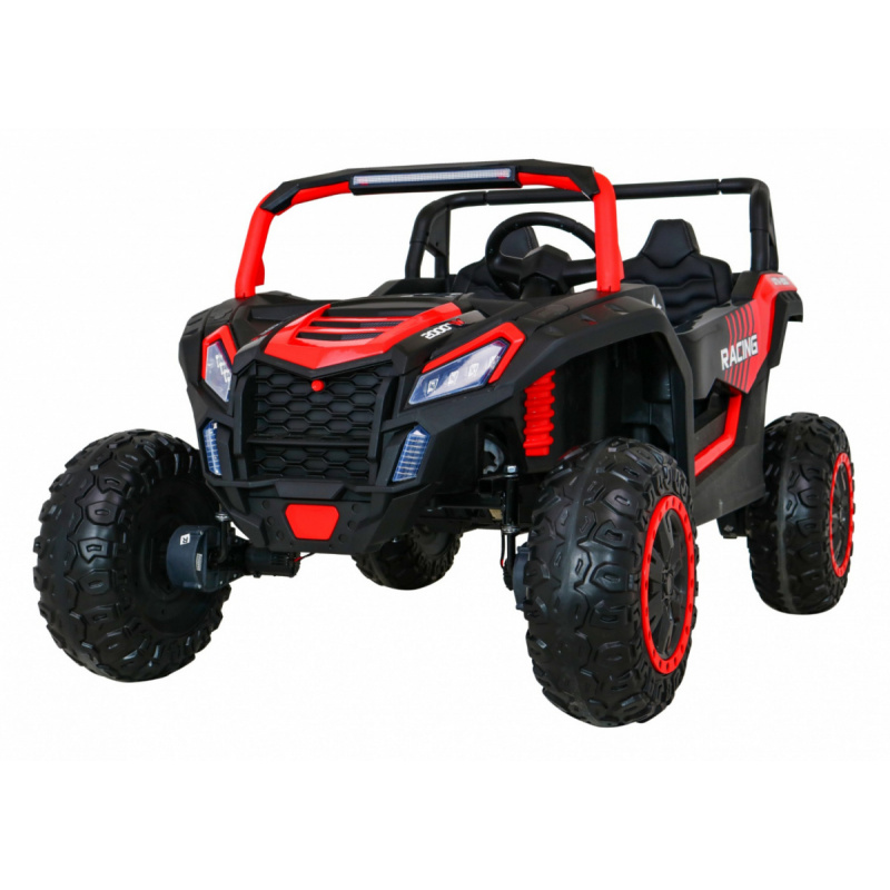 ATV Závodní bugina pro 2 děti Červená + pohon 4x4 + dálkové ovládání + pomalý start + MP3 LED