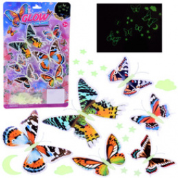Magické Fluorescenční Motýly a Hvězdičky – Svítící Samolepky ZA5681 univerzální