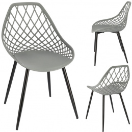 Plastová židle ARANDA šedá s černými nohami