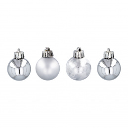 Aga Vánoční baňky MIX 3cm 24ks Stříbrné