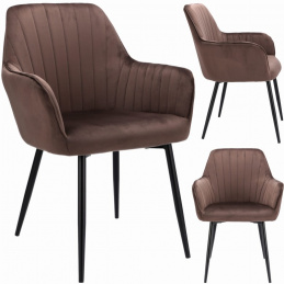 Židle CORA čalouněná sametová hnědá