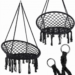 Pletená závěsná židle BOHO visící 70 cm