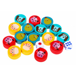 Dřevěná sada stolních her 6v1 pro děti Trilma Hadi a žebříky Šachy Čínské GO