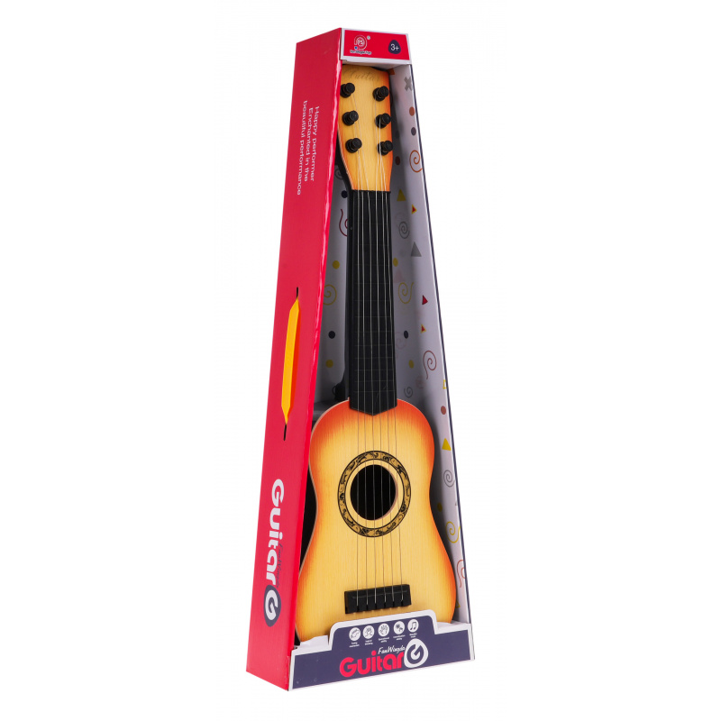 Klasická kytara pro děti 3+ Světle hnědý nástroj + 6 kovových strun