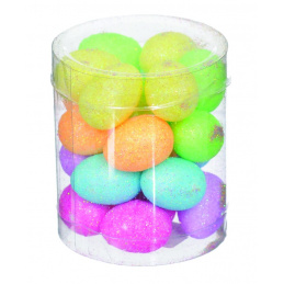 Brokátová polystyrenová vajíčka 24 ks. barevné