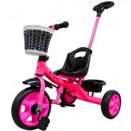 Tříkolka T8 růžová s rukojetí Kola EVA Odrážedlo
