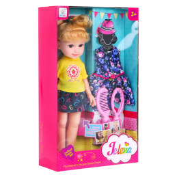Velká stylingová panenka pro děti 3+ blond + 2 oblečky + hřeben + zrcátko
