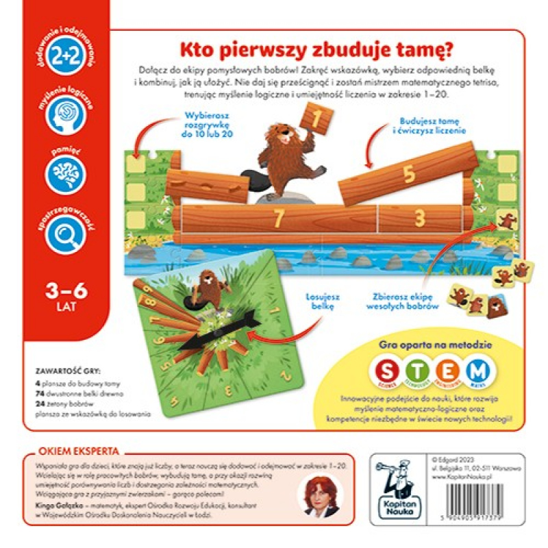 Vzdělávací hra "Počítej dobře bobra!" pro děti od 3 do 6 let Matematická a logická zábava + učení počítání