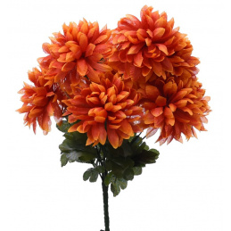 Kytice umělých květin oranžové Chryzantémy - 50 cm
