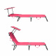 Aga 2x Zahradní polohovací lehátko se stříškou Růžové