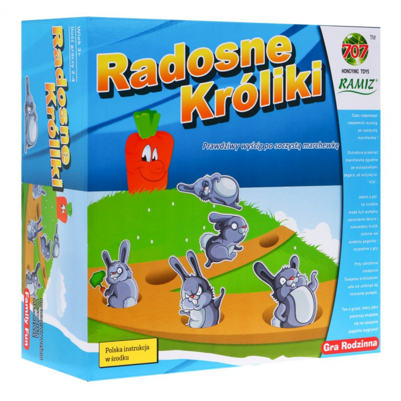 Radostní králíci stolní hra pro děti 3+ Mrkvový závod Rodinná zábava