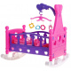 Dětská postýlka Kolébka pro panenky 2 v 1 pro děti 3+ Kolotoč se zvuky + Povlečení pro panenky + Hrací domeček