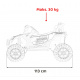 Buggy UTV 2000M závodní auto na baterie bílé + MP3 zvuky světla + dálkové ovládání + pomalý start