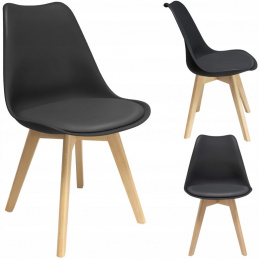 OSLO Skandinávská plastová židle z ekokůže černá