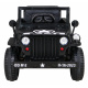 Retro vojenské auto pro děti černé + pohon 4x4 + dálkové ovládání + 2 nosiče zavazadel + pomalý start + MP3 LED