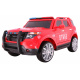 Dětské hasičské SUV na baterie + sirény + světla + megafon + dálkové ovládání + pomalý start + samolepky