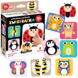 CzuCzu Skládání půlek Zvířata puzzle 18m+ ZA4045
